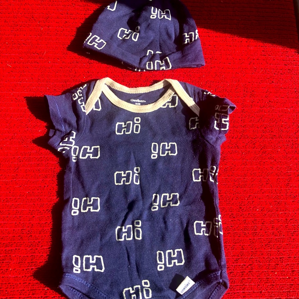 Gerber Hi Onesie and Beenie